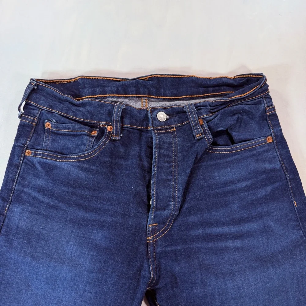 Levis 501 Original Fit Jeans Mens 31x30 Dark Wash Button Fly Straight Leg Denim